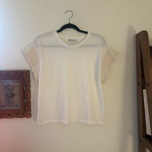 Zara Off-White Casual Tee